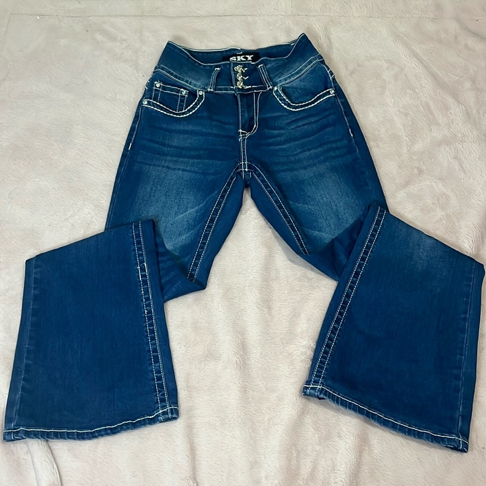 Sky Premium Collection Bootcut Jeans - Medium Wash, Size Small